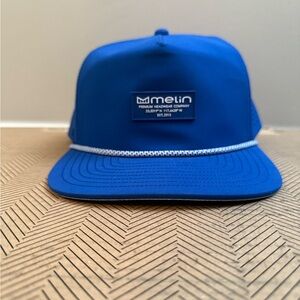 Melin Brand Blue Snapback Hat with Embroidered Logo